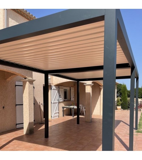 Pergola autoportée bioclimatique à lames orientables, modèle kALINE, 6x3m