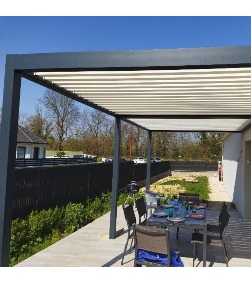 Pergola autoportée bioclimatique à lames orientables, modèle kALINE, 6x3m