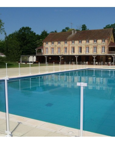 Barrière piscine verre trempé blanche