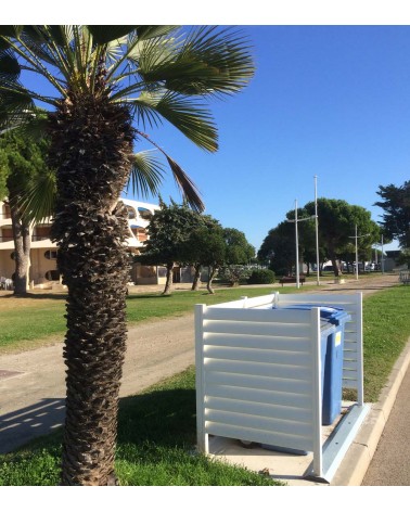 Cache poubelles réalisé avec notre clôture aluminium