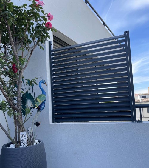 Clôture aluminium SG06 lames ovales couleur blanc RAL 9010