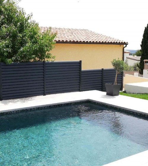 Clôture aluminium SG06 lames ovales couleur blanc RAL 9010