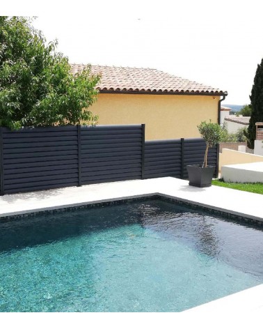 Clôture aluminium SG06 lames ovales 100x25 gris anthracite RAL 7016