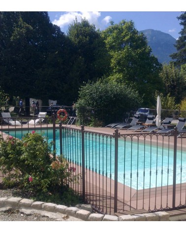 Protection de la piscine en fer forgé