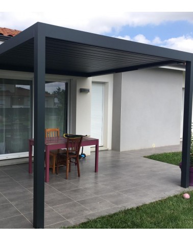 Pergola bioclimatique Kalice 3x3m adossée