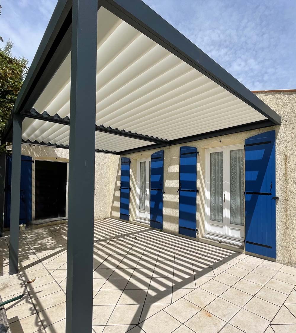 pergola bioclimatique 6x3m adossée