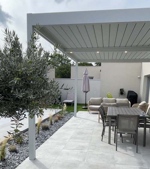 Pergola bioclimatique gris RAL7035 6x4m