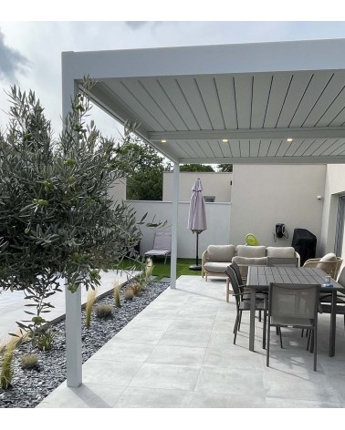 Pergola bioclimatique gris RAL7035 6x4m