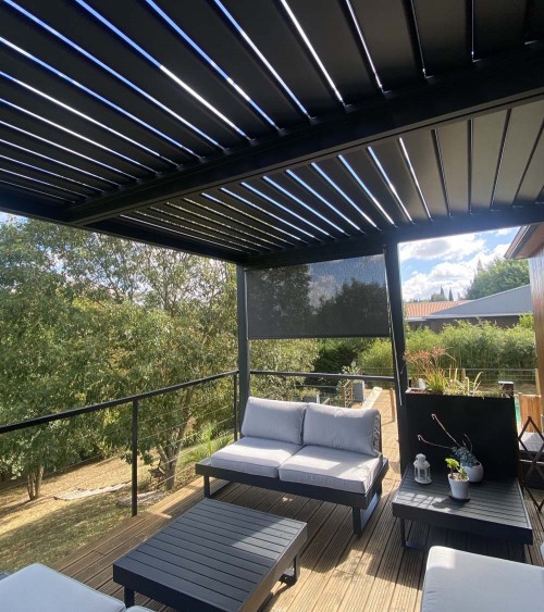 Pergola bioclimatique gris RAL7035 6x4m