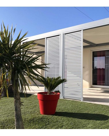 Panneaux coulissants aluminium pour pergola RAL 7045