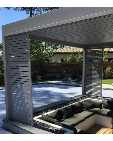 Panneaux coulissants aluminium pour pergola RAL 7036