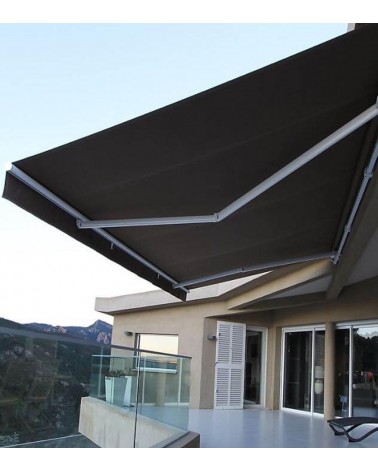 Store banne monobloc gris terrasse