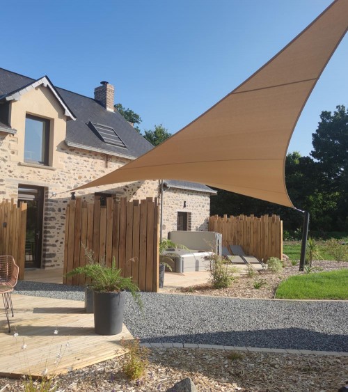 Voile d'ombrage sur mesure rectangulaire beige