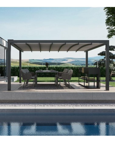 Pergola à toile rétractable sur mesure autoportée