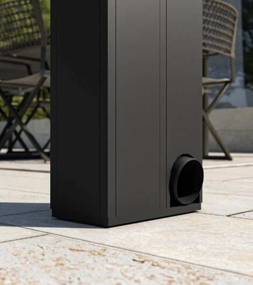 Pergola toiture plate en verre avec salle à manger