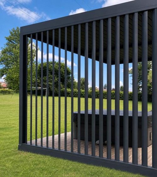 Lames orientables pour façade de pergola