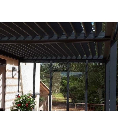 Façade en verre fixe pour pergola bioclimatique