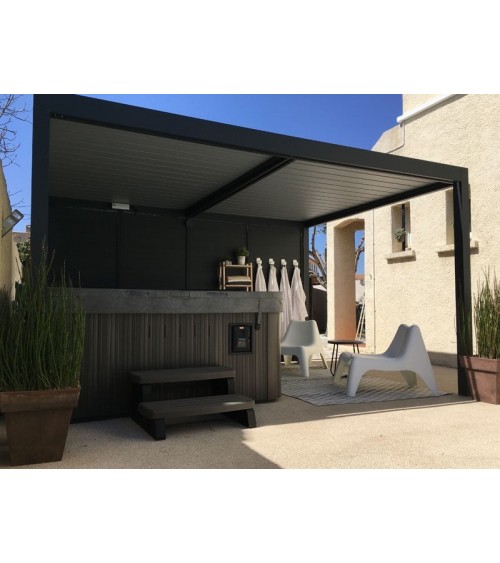 Pergola bioclimatique gris RAL7035 6x4m