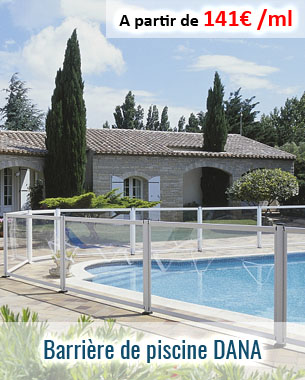 Clôture de piscine avec encadrement aluminium et verre feuilleté