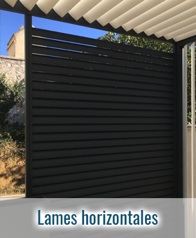 Lames horizontales pergola aluminium