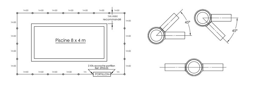 Implantation barrière piscine verre HEKA